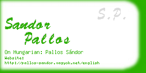 sandor pallos business card